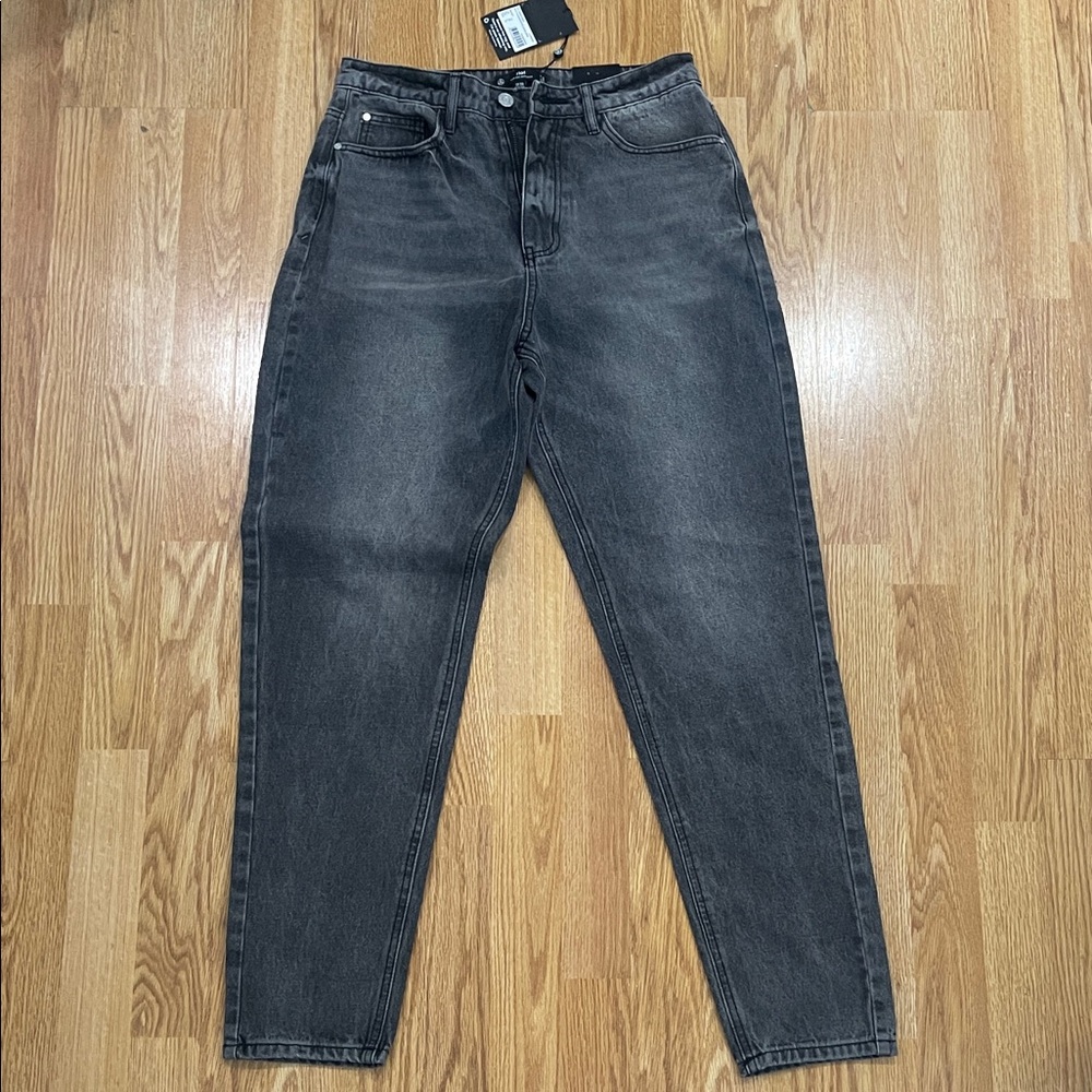 Misguided Charcoal Riot High Rise Jeans